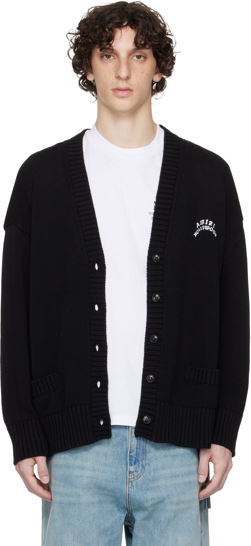 Sweater AMIRI AMIRI Hollywood Cardigan Svart | AWKNCD1027