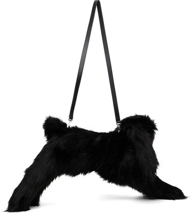 Axelväska Simone Rocha Simone Rocha Faux Fur Hare Crossbody Bag Svart | BAG197B 0815, 1