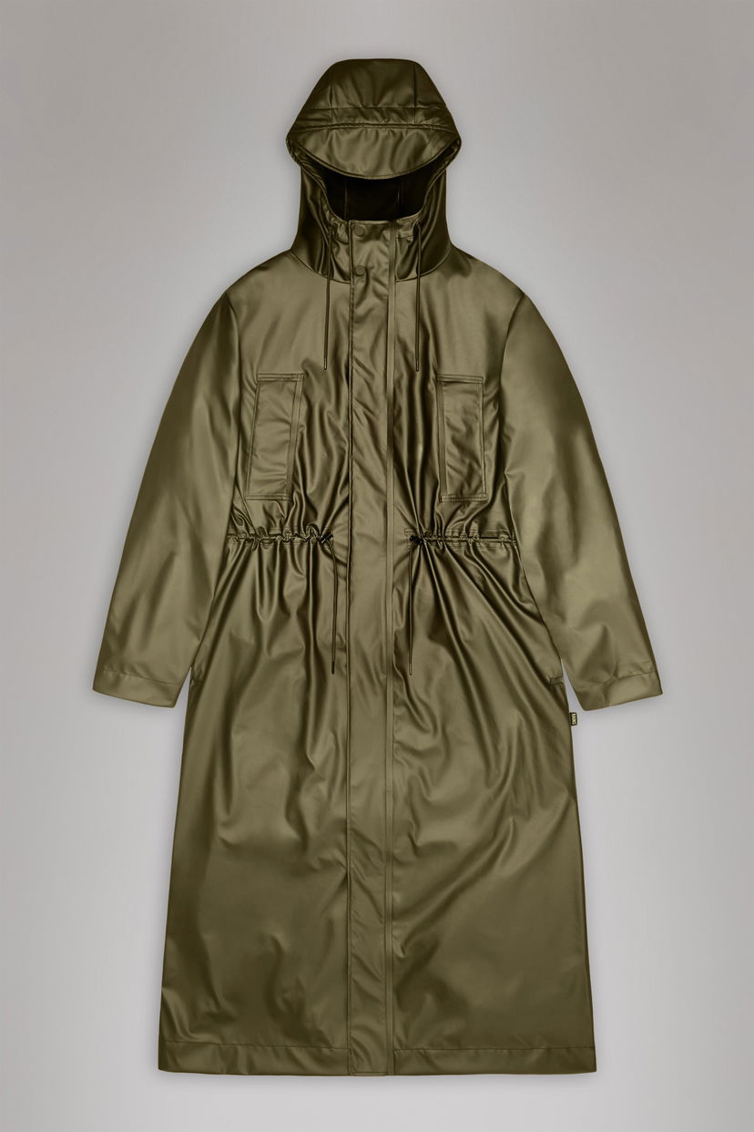 Regnrock Rains Long Jacket With Adjustable Waist Grön | 12120-105