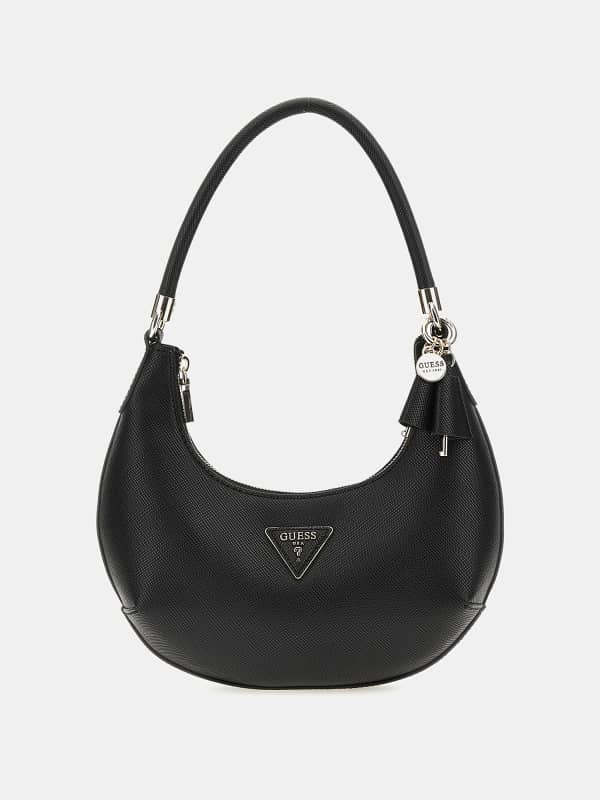 Axelväska GUESS Gizele Saffiano Hobo Bag Svart | HWVG9195010, 0