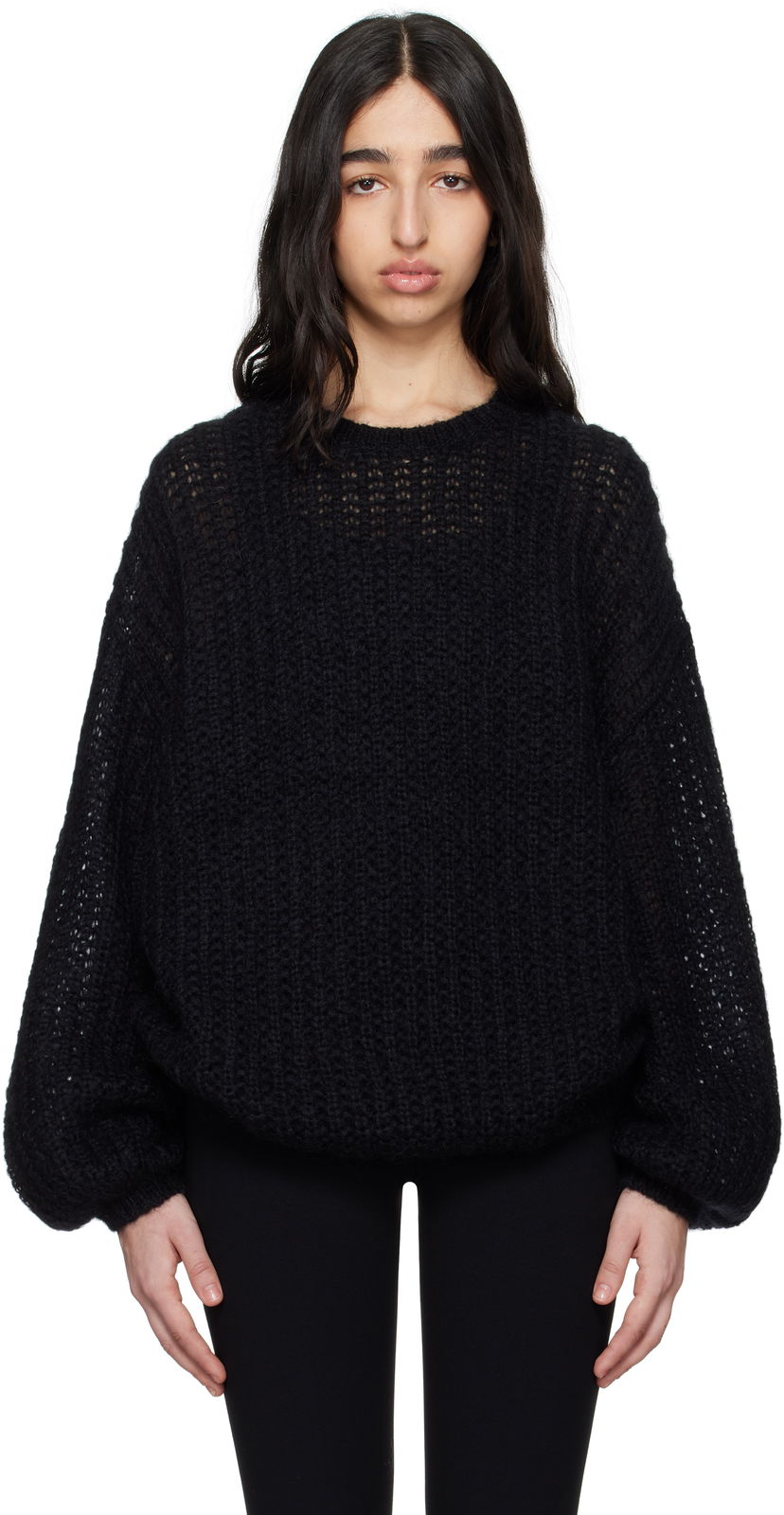 Sweater TOTEME TOTEME Puffed Knit Sweater Svart | 252-WRT0547-YA0160