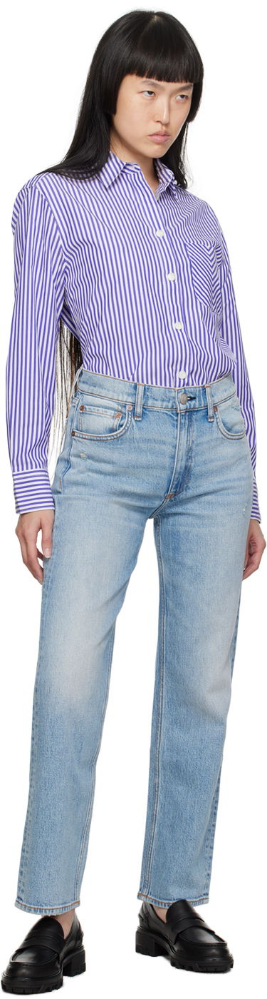 Jeans rag & bone Rag & Bone Harlow Straight Leg Jeans Blå | WDD23S2934B7LO, 3