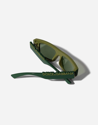 Solglasögon Dolce & Gabbana Dg Logo Rectangular Frame Sunglasses Grön | VG601FVN7719V000, 3
