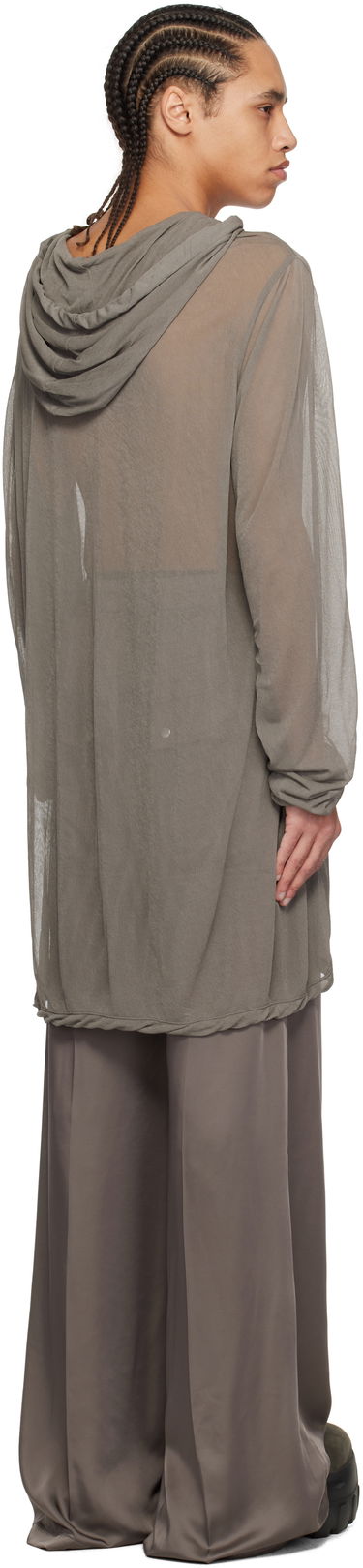 Sweater Rick Owens Rick Owens Hollywood Viscose Crepe Jersey Hoodie Grå | RR01E5285 JCR, 2