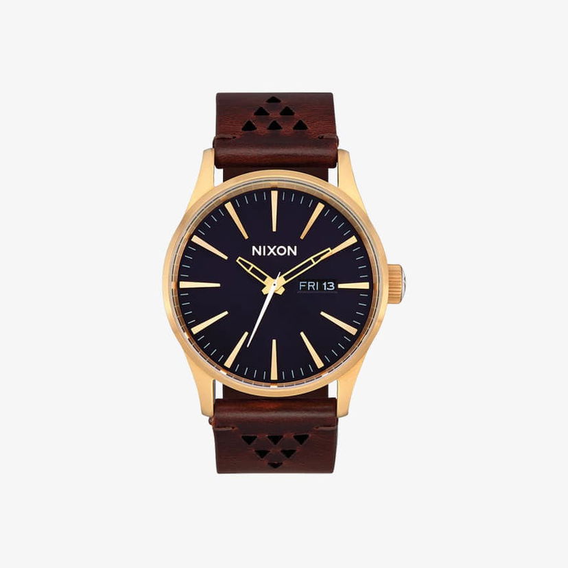Klocka Nixon Sentry Leather Watch Gold/ Indigo/ Brown Universal Brun | A1055033