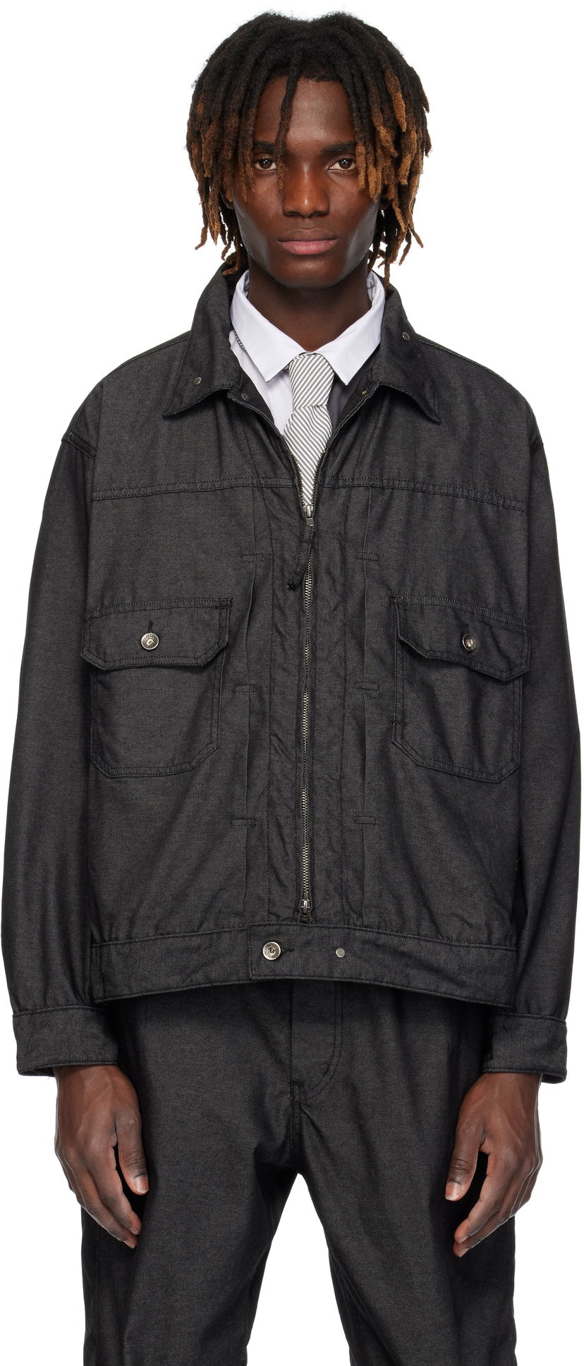 Jacka Engineered Garments Engineered Garments Trucker Denim Jacket Svart | 25S1D007
