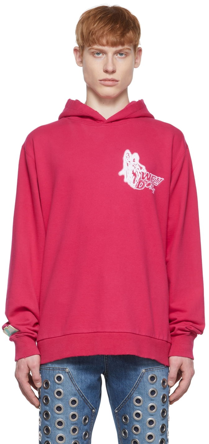 Sweatshirt We11done Cotton Hoodie Rosa | WD-TH1-22-549-U-HP