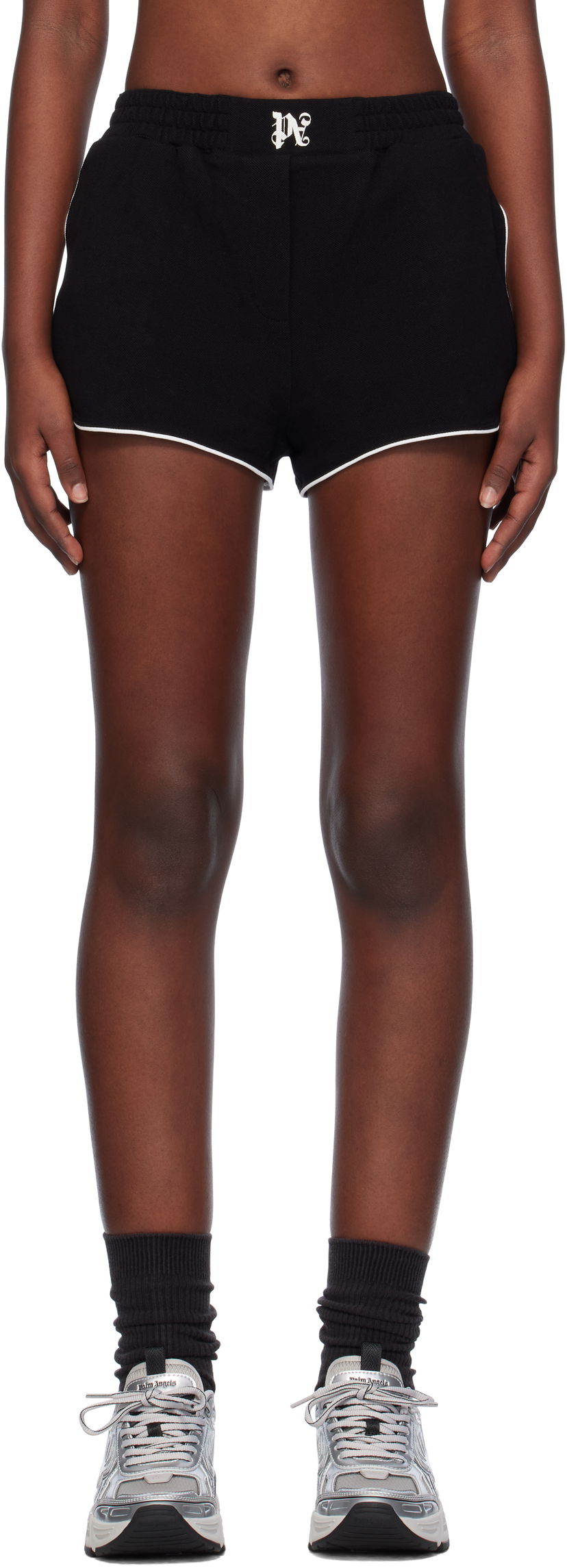 Shorts Palm Angels Monogram Boxer Shorts Svart | PWCB049F24FAB0011003