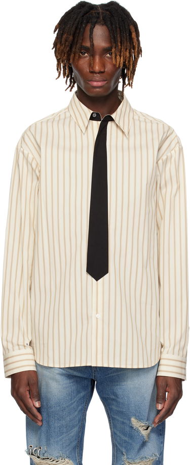 Skjorta We11done We11done Necktie Striped Shirt Beige | WD-SH0-25-161-M-BG, 0