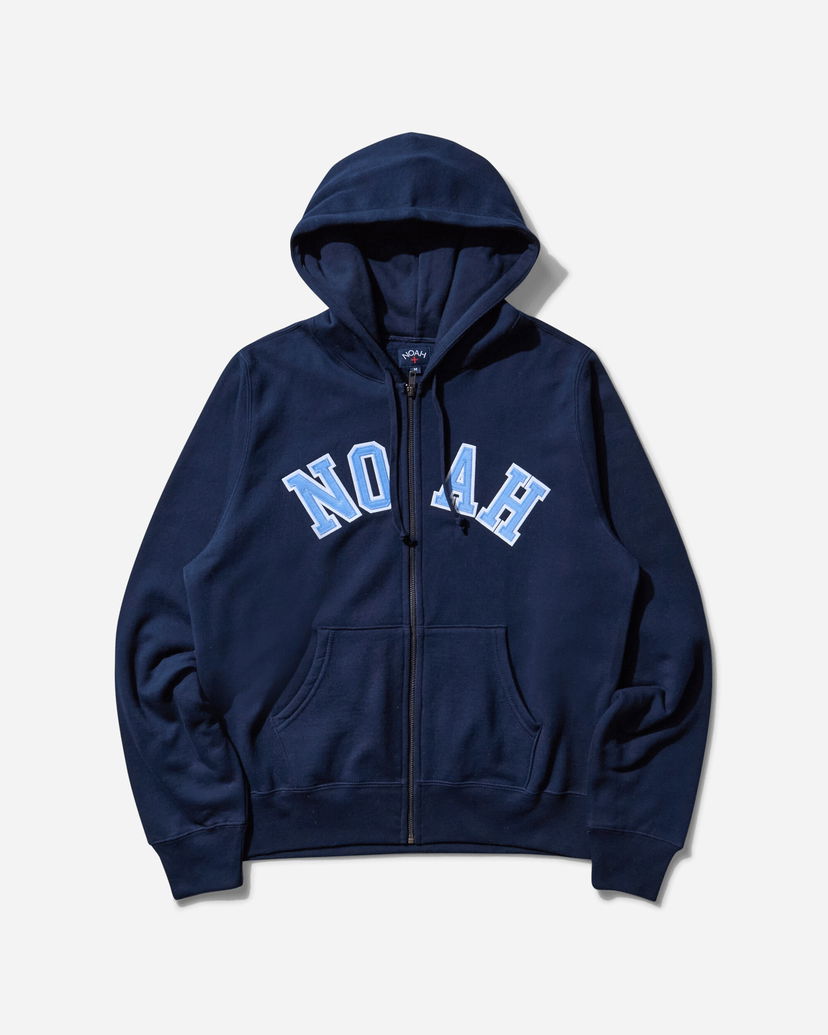 Sweatshirt Noah Arch Appliqué Zip-Up Hoodie Mörkblå | SS194SS25 NVY
