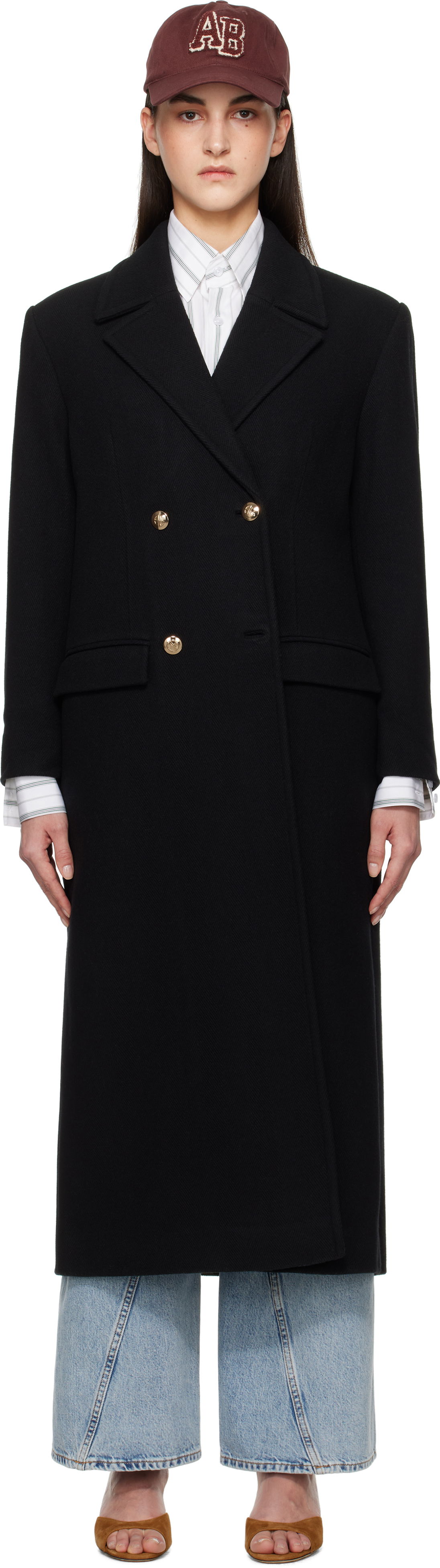 Rockar Anine Bing Anine Bing Raleigh Double-Breasted Coat Svart | A-01-10456-BLK1, 0