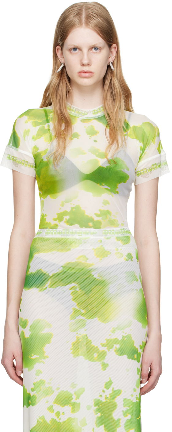 T-shirt Ottolinger Ottolinger Exclusive Tie-Dye Mesh T-Shirt Grön | 100117