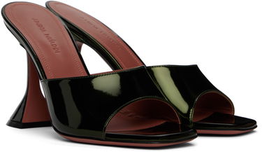 Sneakers och skor Amina Muaddi Lupita Slipper Heeled Sandals Grön | LUPITA SLIPPER MIRROR, 3