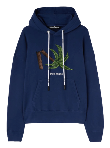Sweatshirt Palm Angels Broken Palm Hoodie Mörkblå | PMBB058S22FLE0174655