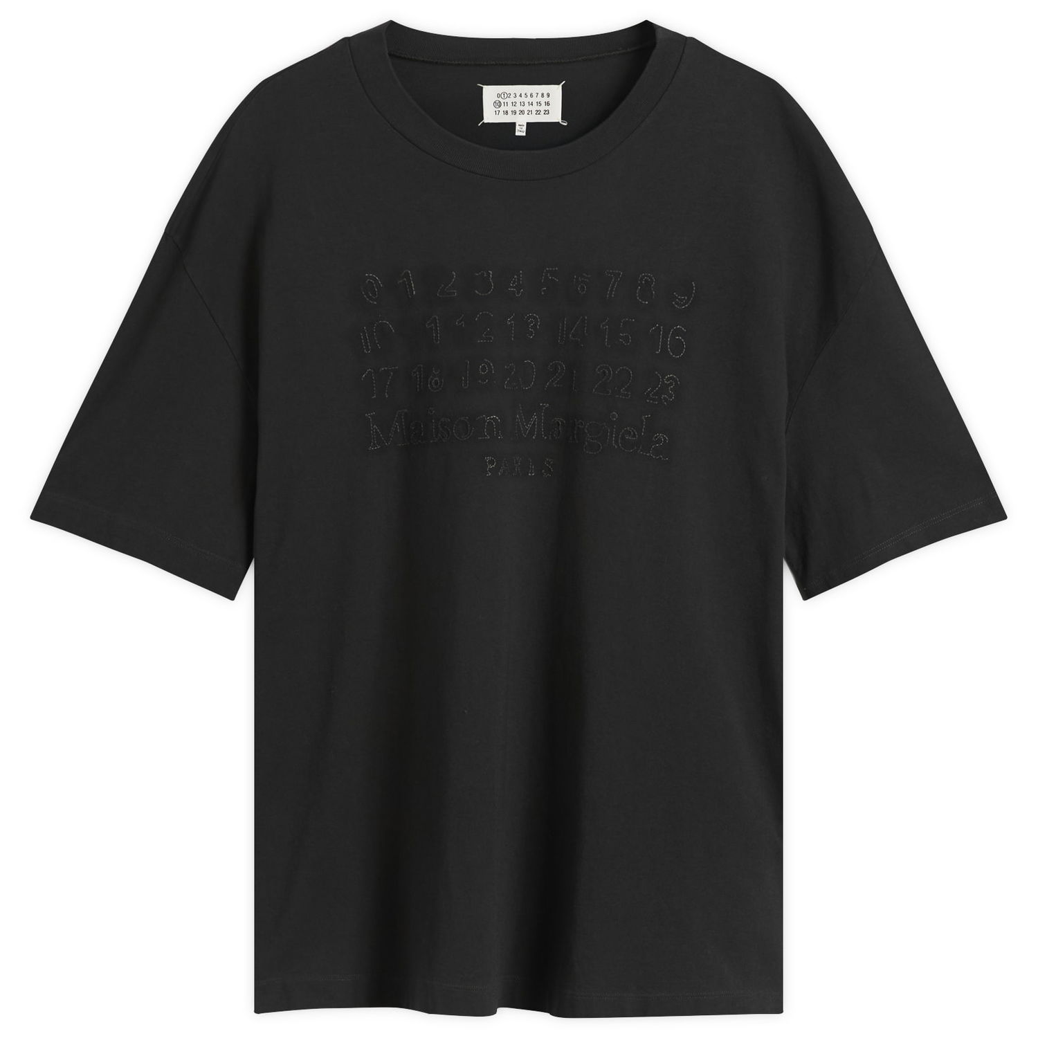 T-shirt Maison Margiela Maison Margiela Oversized T-Shirt with Numbers Logo and Paris Embroidery Svart | S50GC0705-S24567-855, 1