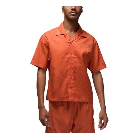 Skjorta Jordan Essentials Short Sleeve Button-Down Shirt Orange | DX9682-812