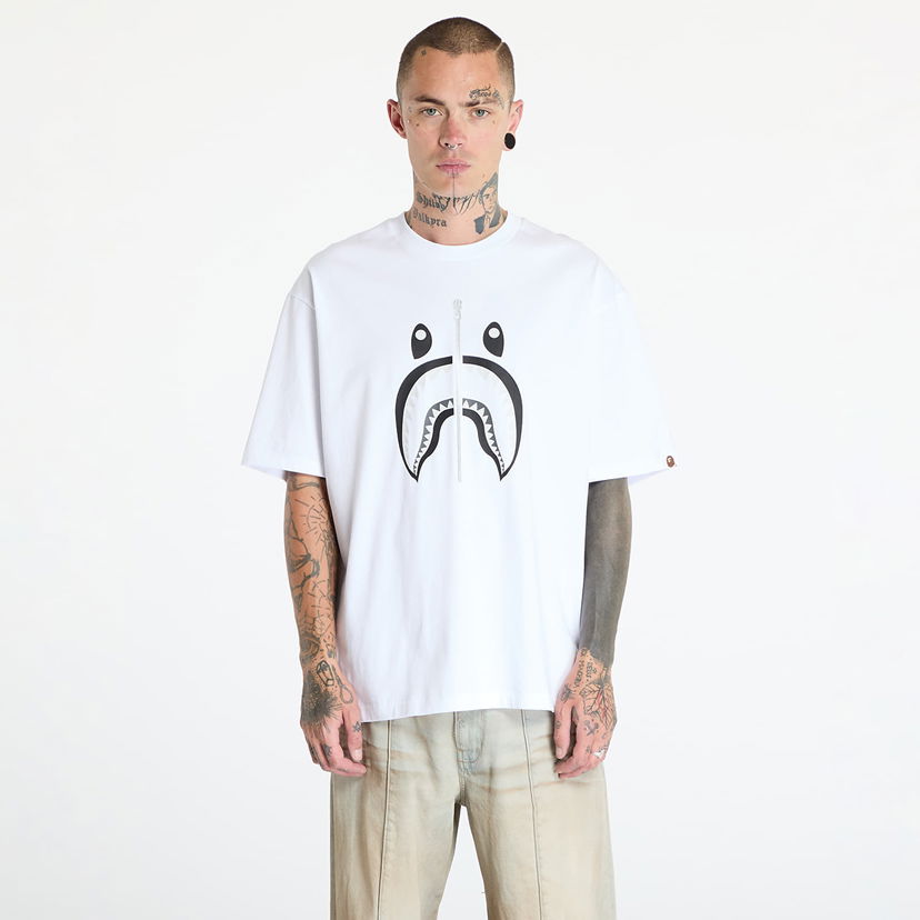 T-shirt BAPE A BATHING APE Shark Tee White Vit | 001TEK701311M WHT
