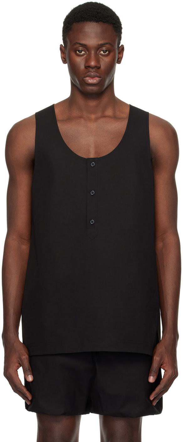 Linne We11done We11done Scoop Neck Tank Top Svart | WD-BL1-24-118-M-BK, 0