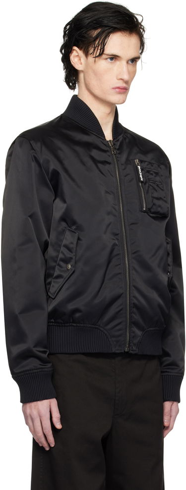 Bomberjacka Palm Angels Black Bomber Jacket With Logo Patch Svart | PMEH033S25FAB0011010, 1