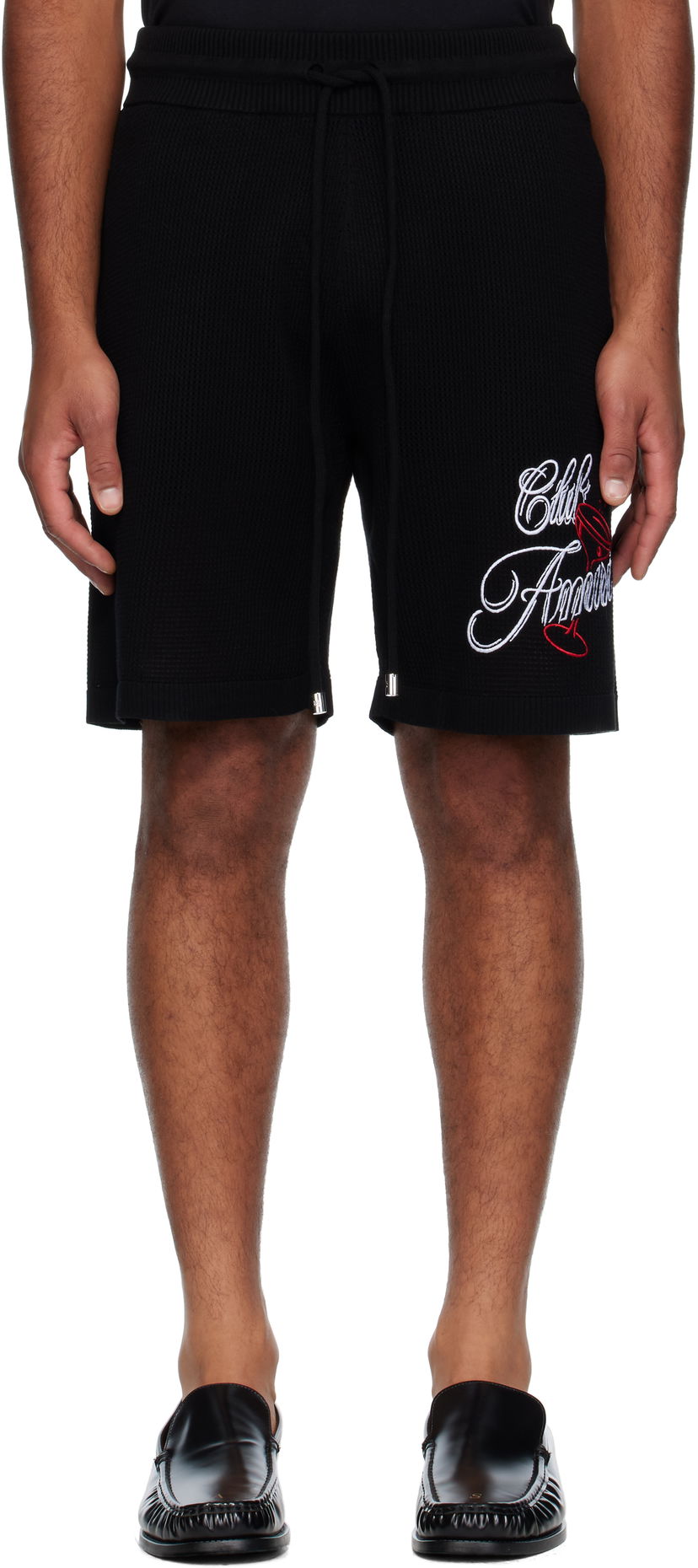 Shorts AMIRI AMIRI 'Club Amiri' Crochet Shorts Svart | AMKNSH1043