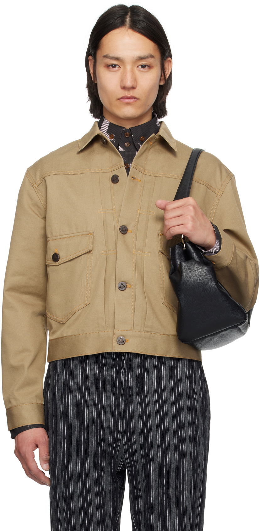 Jacka Vivienne Westwood Vivienne Westwood Marlene Cropped Jacket Beige | 2801000E-W011Y-