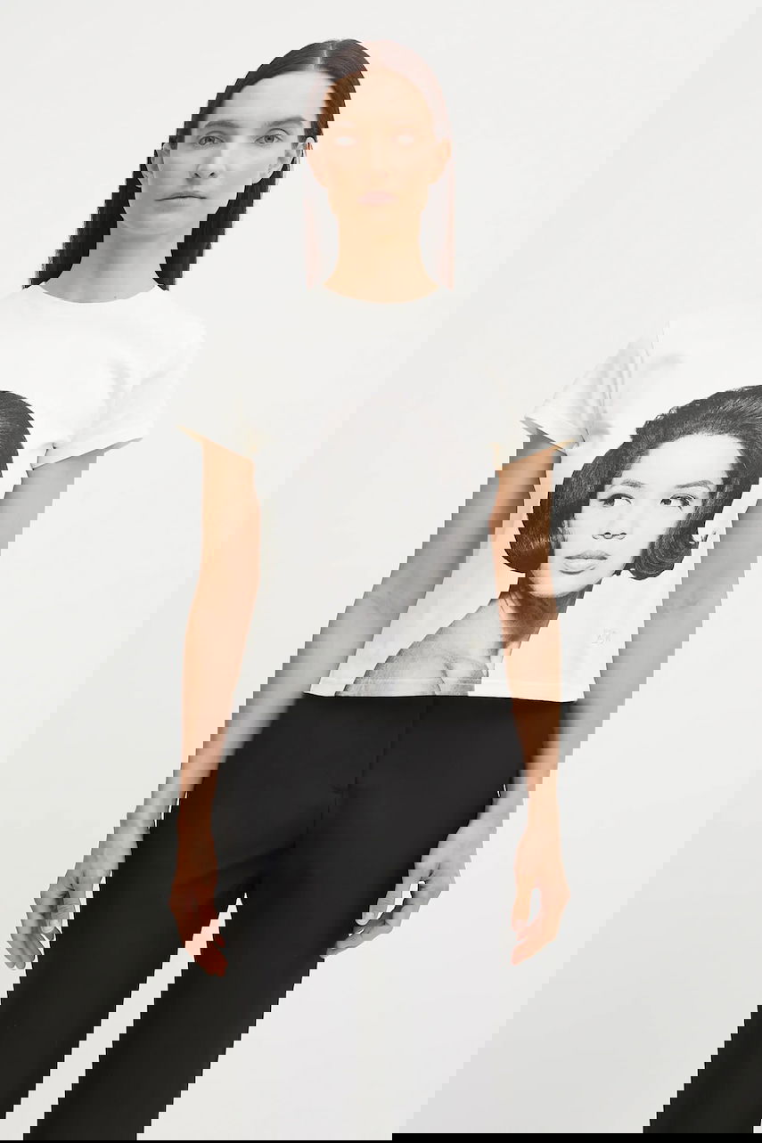 T-shirt Wales Bonner Wales Bonner Selah Cropped T-Shirt Vit | UA25JE11.JE01.100, 0