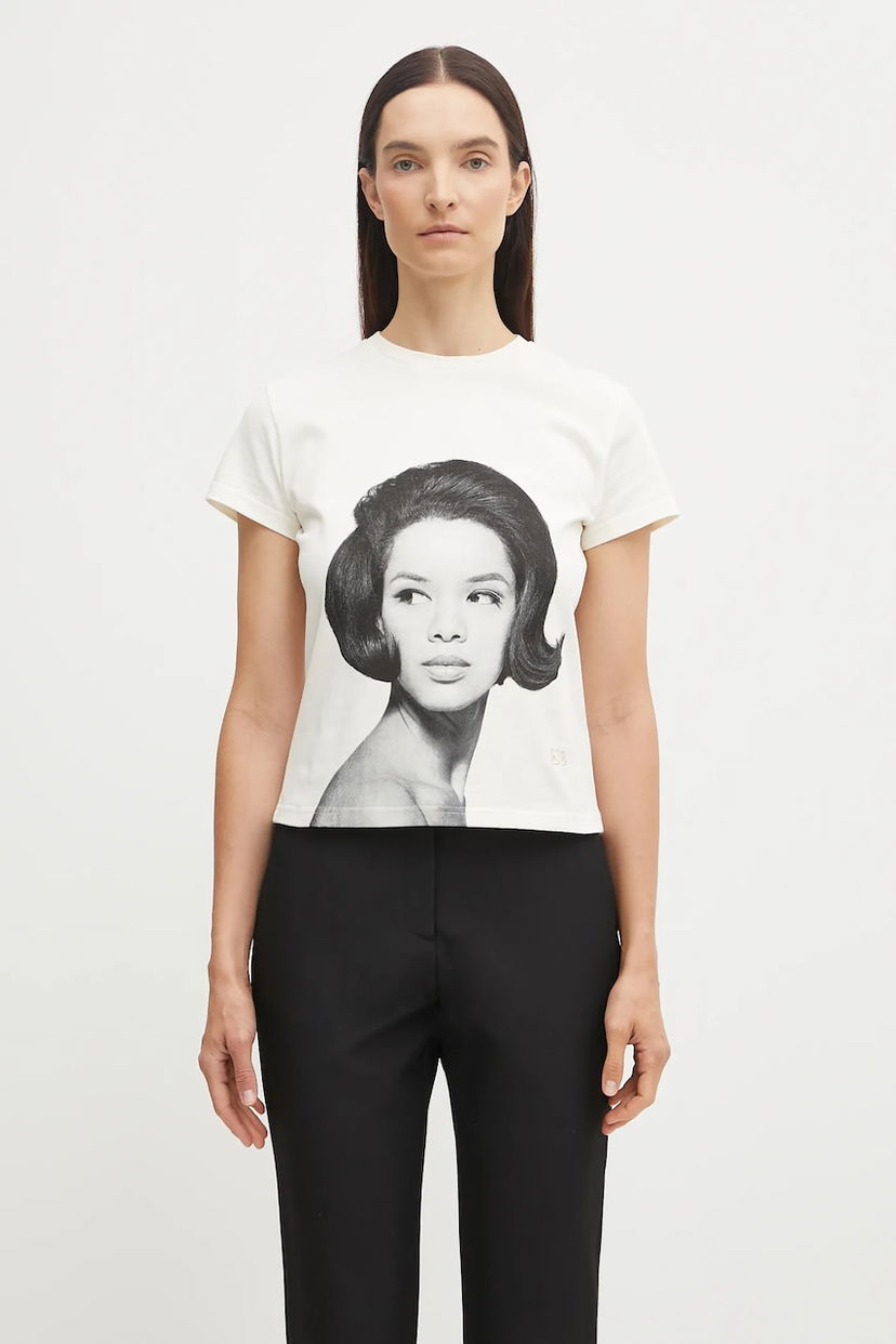 T-shirt Wales Bonner Wales Bonner Selah Cropped T-Shirt Vit | UA25JE11.JE01.100