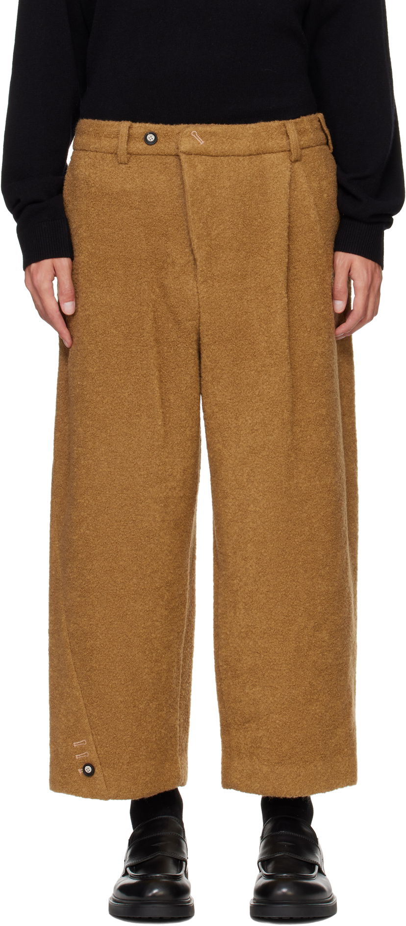Byxor ADER ERROR Brown Wool Wide Leg Trousers Brun | BN01FWSA0207CM