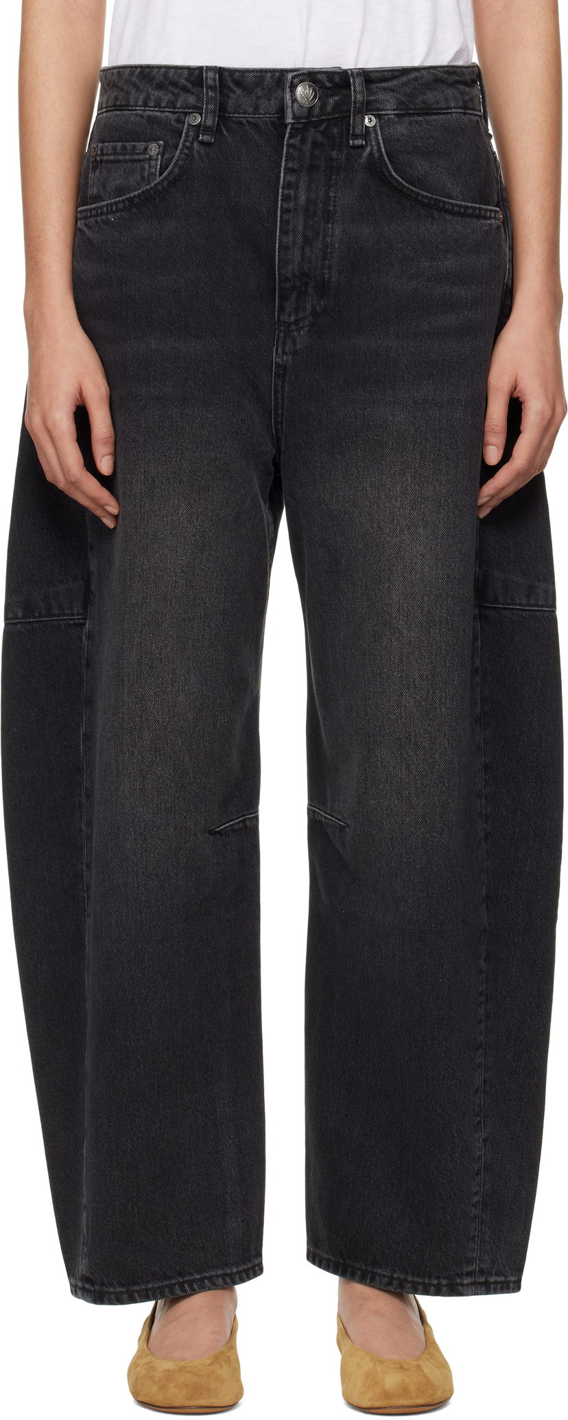 Jeans rag & bone rag & bone 'The Charlie' High-Rise Barrel Jeans Svart | WDD24F2994ACBS