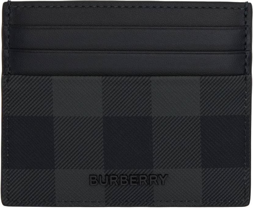 Plånbok Burberry Burberry Sandon Check Card Holder Svart | 8112259