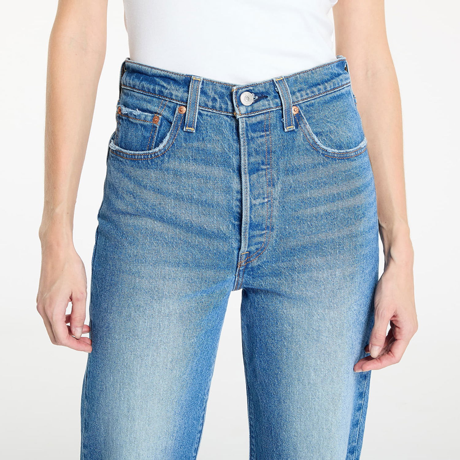 Byxor och jeans Levi's Blue Ribcage Full Length Jeans Blå | 79078-0008, 1