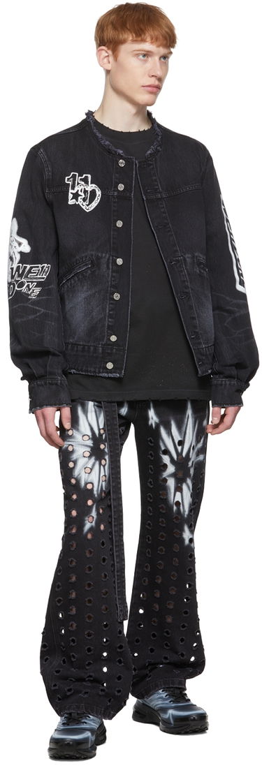 Jacka We11done Faded Denim Jacket Svart | WD-DJ1-22-347-U-WB, 3