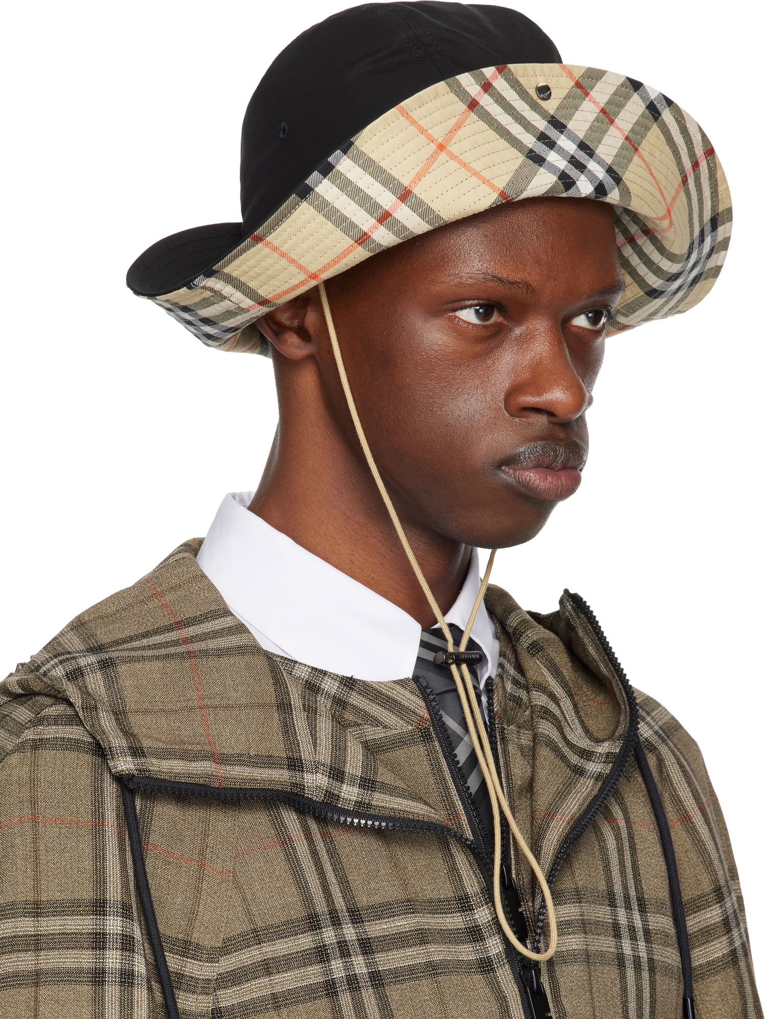 Hatt Burberry Burberry Check Brim Gabardine Bucket Hat Beige | 8112364, 1