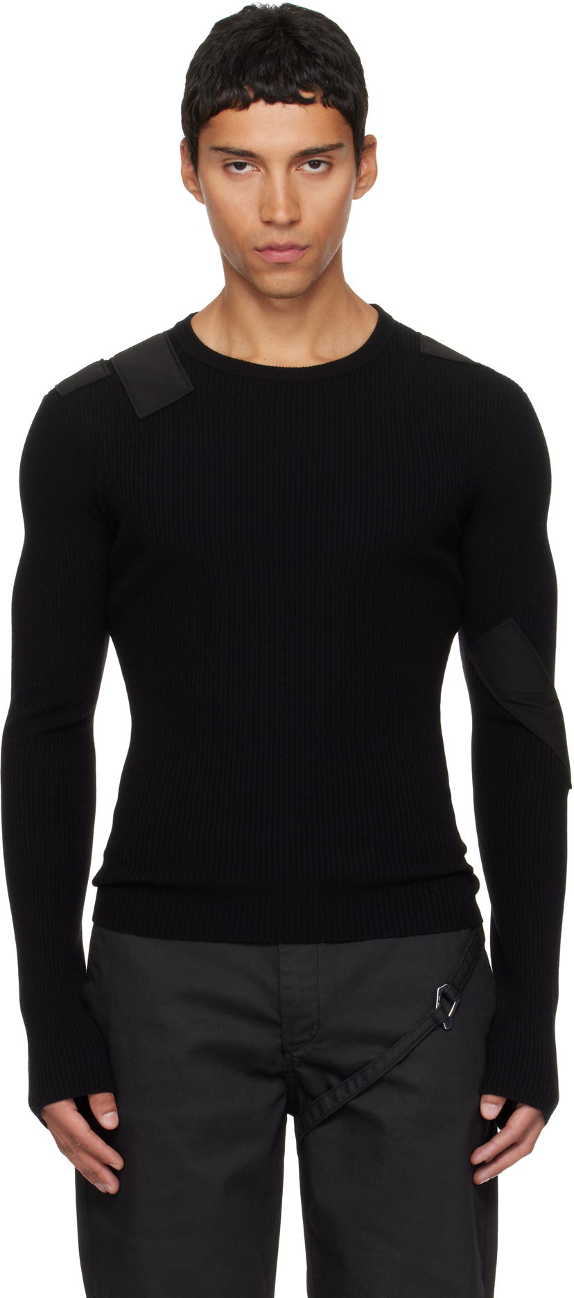 Sweater HELIOT EMIL HELIOT EMIL Glare Knit Sweater Svart | AW25_M_07_080_BLK01