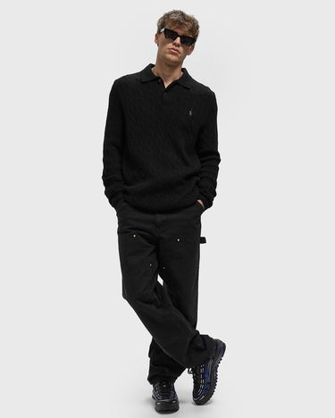 Sweater Polo by Ralph Lauren Cable Knit Polo Sweater Svart | 710974165001, 2