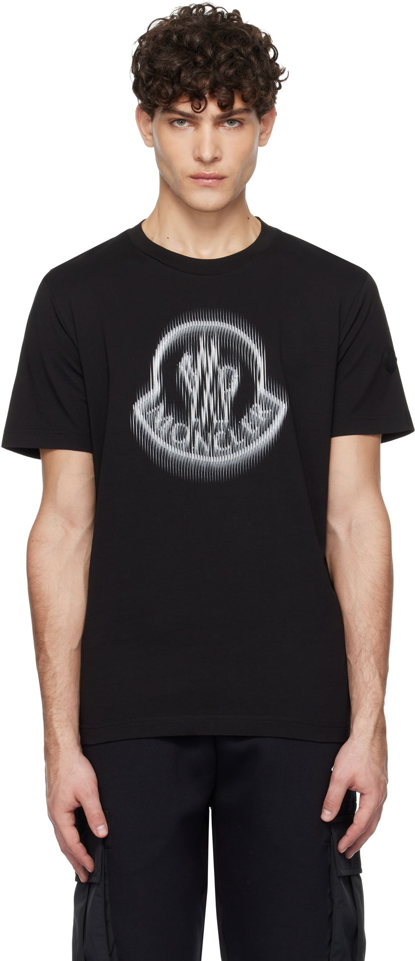 T-shirt Moncler Short Sleeve T-Shirt With Graphic Print Svart | K10918C0000489A17