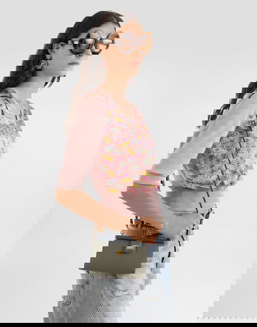 Axelväska Dolce & Gabbana Plongé Calfskin Mini Phone Bag Grön | BI3367A9S2580560, 1