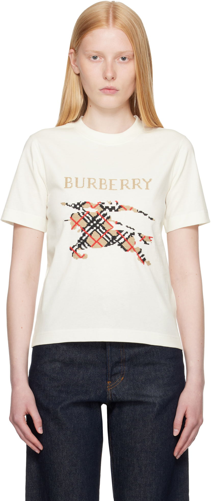 T-shirt Burberry Burberry Large Logo Graphic T-Shirt Vit | 8110955