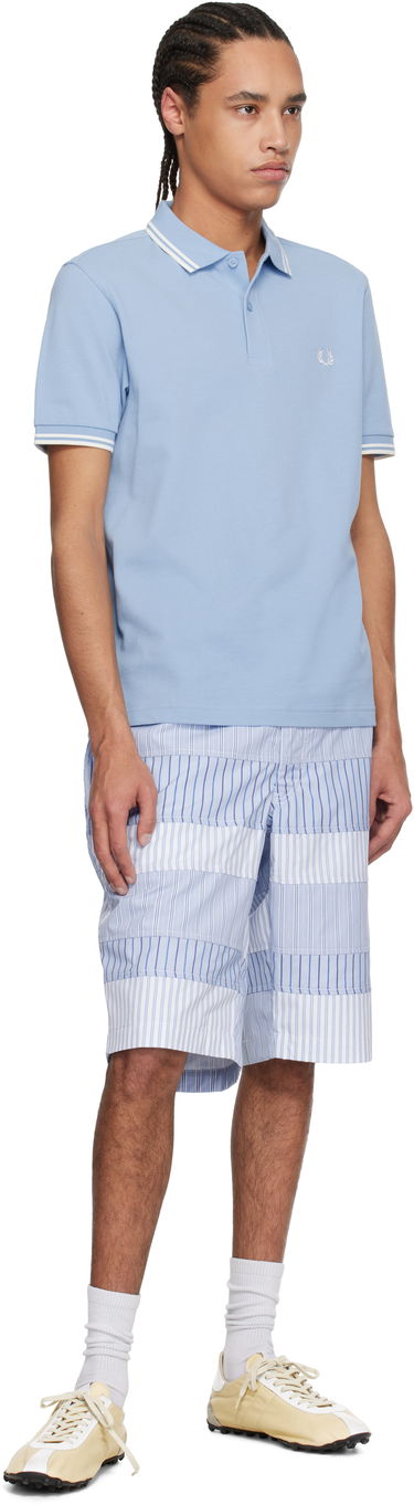 Shorts Comme des Garçons Comme des Garçons Shirt Yarn Dyed Stripe Poplin Shorts Blå | FO-P004-051, 3