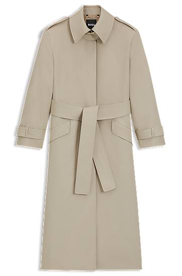 Trenchcoat BOSS Virgin Wool Belted Trench Coat Beige | 50543198