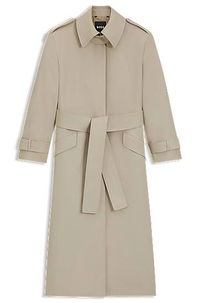 Virgin Wool Belted Trench Coat