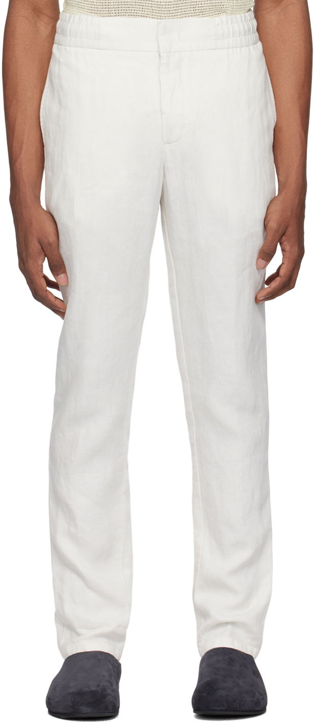 Byxor Orlebar Brown Relaxed-Fit Linen Trousers Vit | 277258