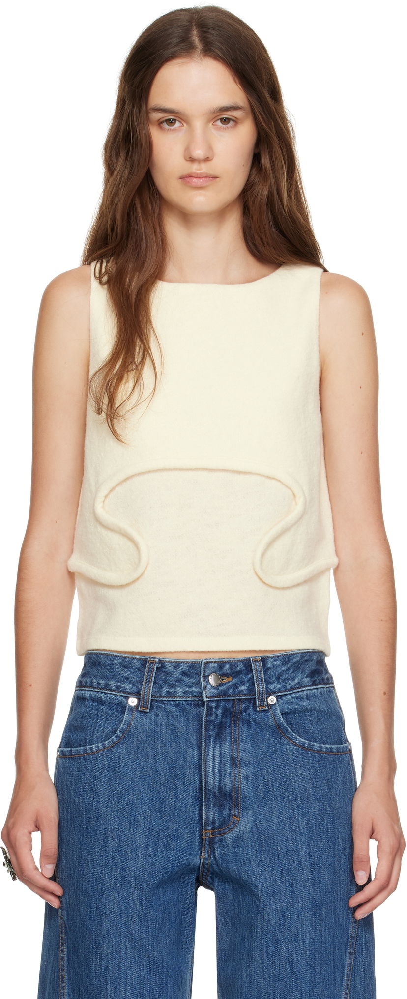 Linne Eckhaus Latta Eckhaus Latta Pallas Tank Top Vit | 1405-EL-PF25-M -