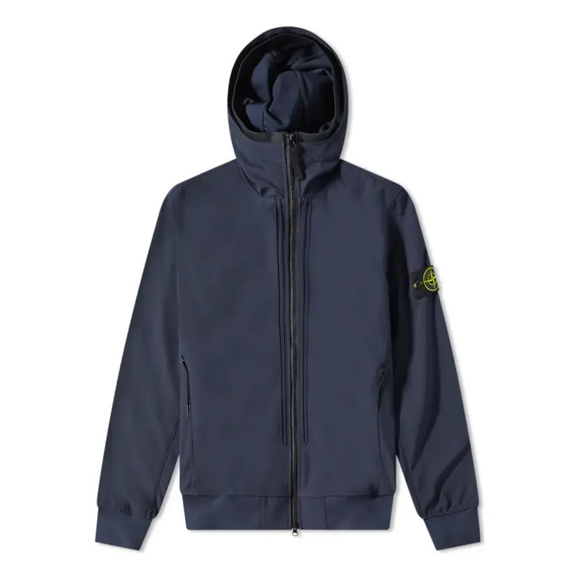 Vindjacka Stone Island Hooded Soft Shell-R Jacket Blå | 761540427-V0020