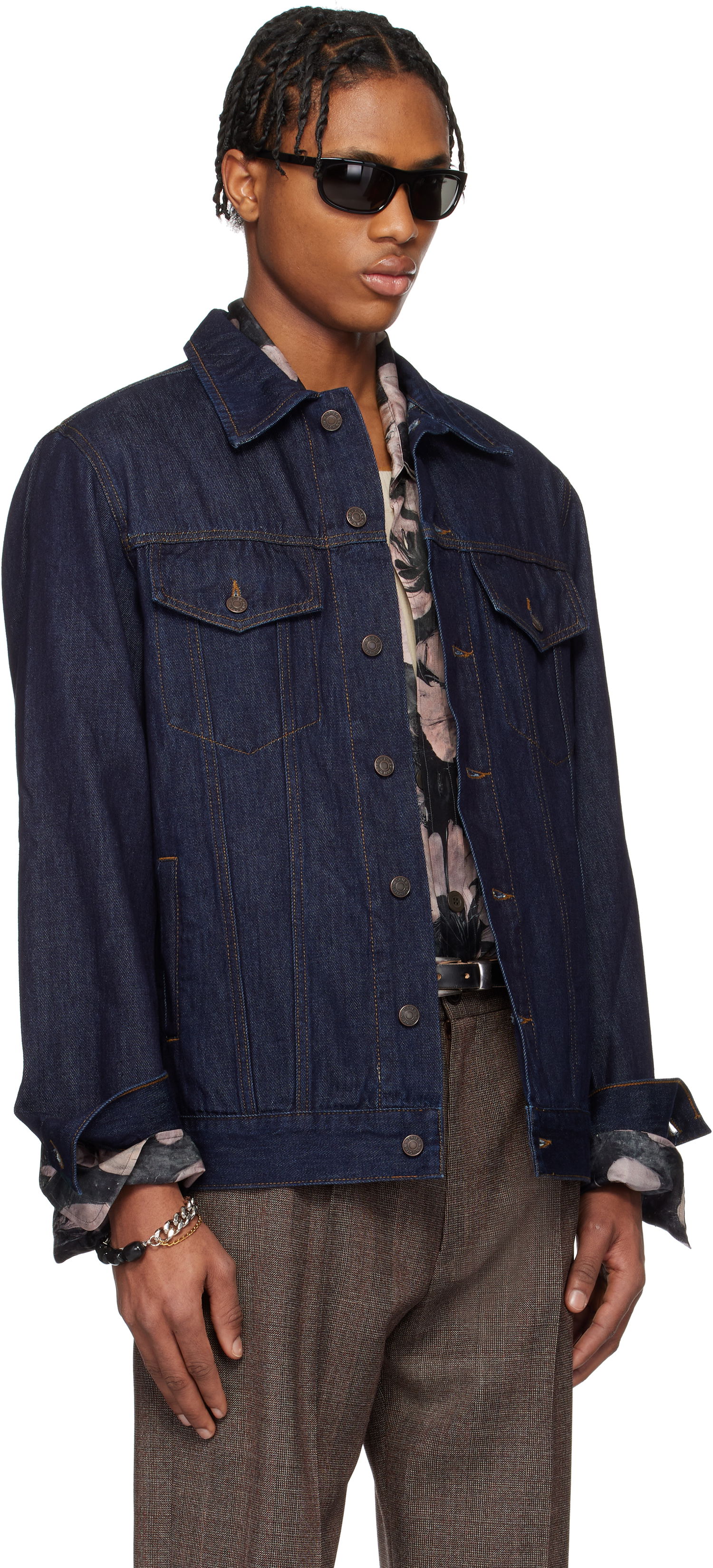 Jacka Dries Van Noten Dries Van Noten Paneled Denim Jacket Blå | 251-020503-1552, 1