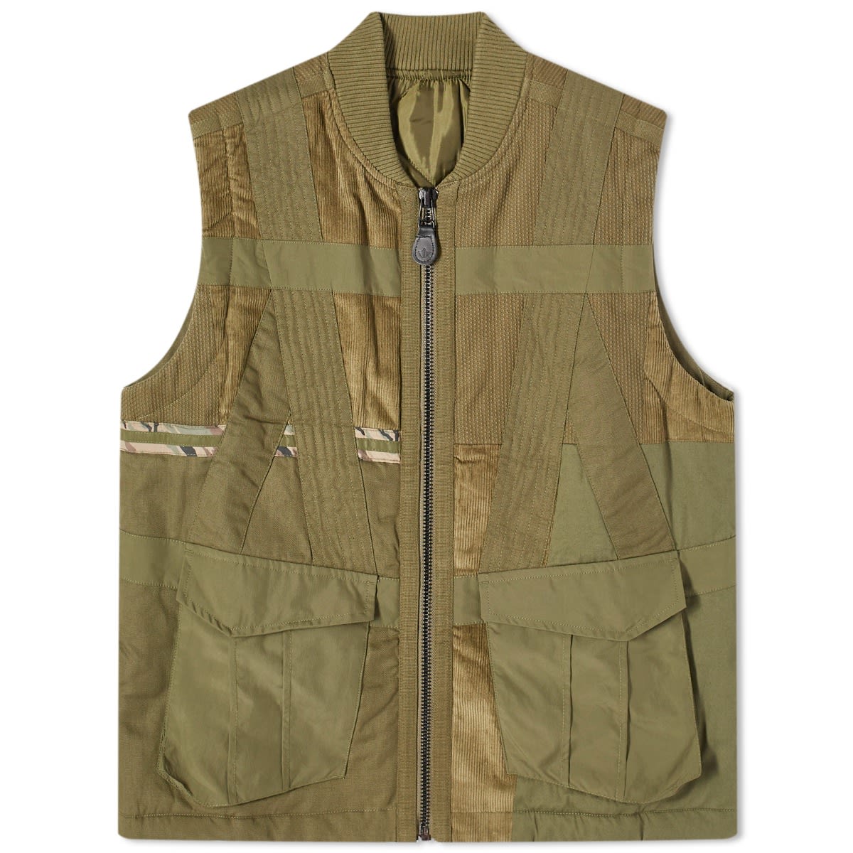 Väst Maharishi Tugihagi Patchwork Tobi Vest Grön | 4558-OLV, 0