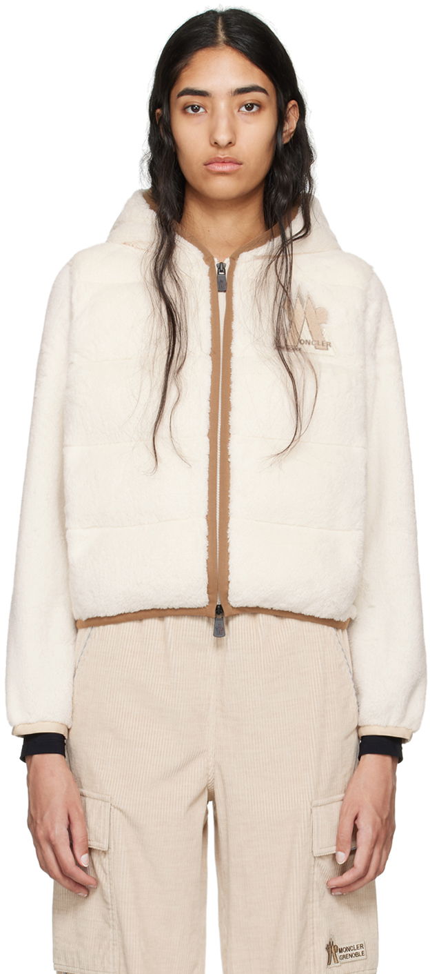 Jacka Moncler Grenoble Off-White Logo Patch Down Jacket Vit | J20988G00009899ML