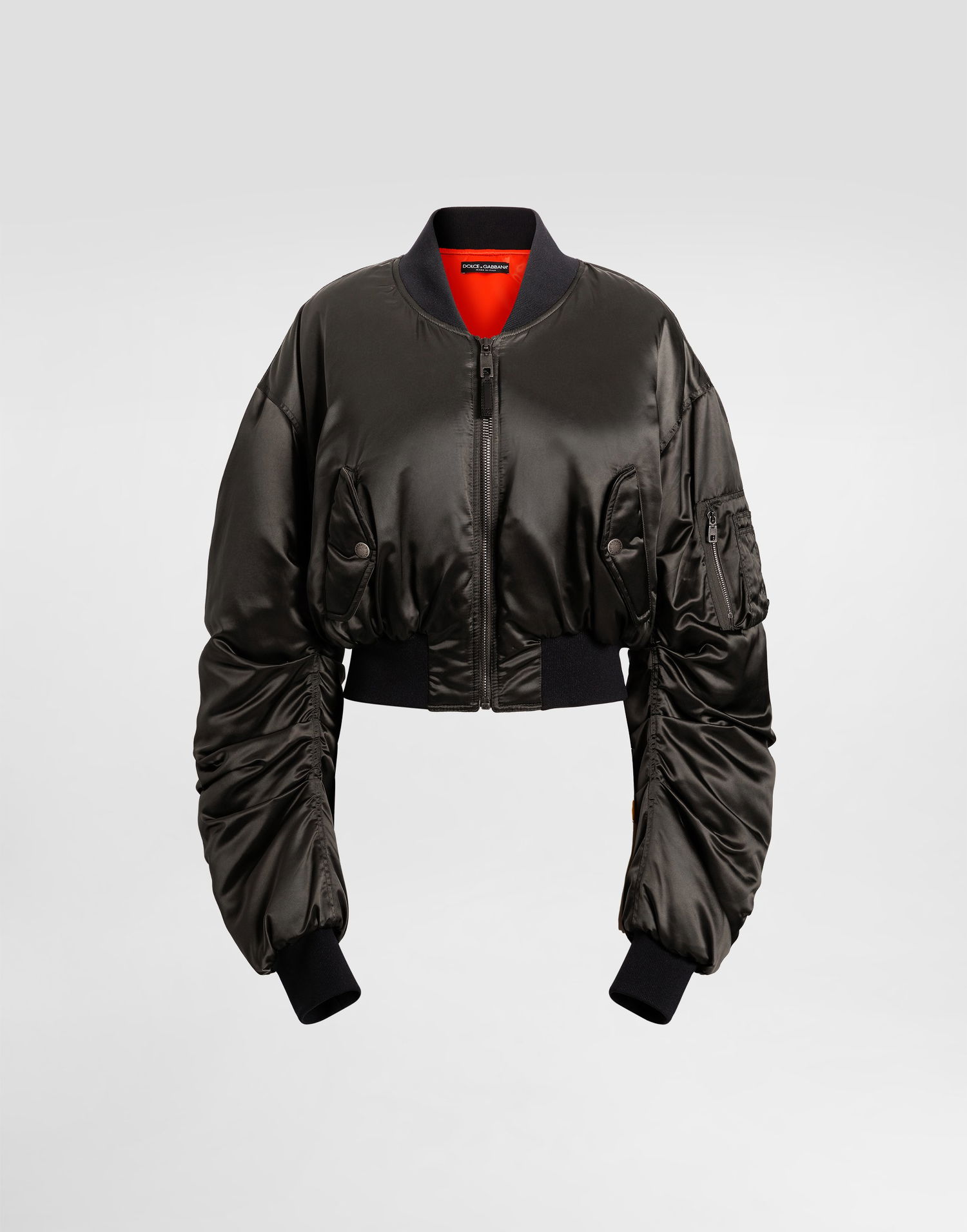 Bomberjacka Dolce & Gabbana Dolce & Gabbana Oversized Cropped Bomber Jacket Svart | F9T51TFUMS6N8476, 0