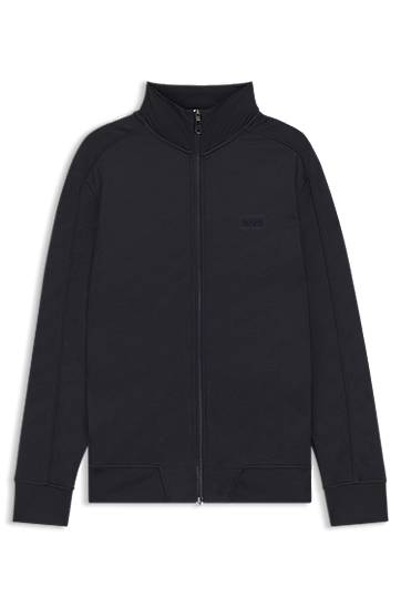 Sweatshirt BOSS Regular-fit zip-up sweatshirt with quilted jacquard Svart | 50549706