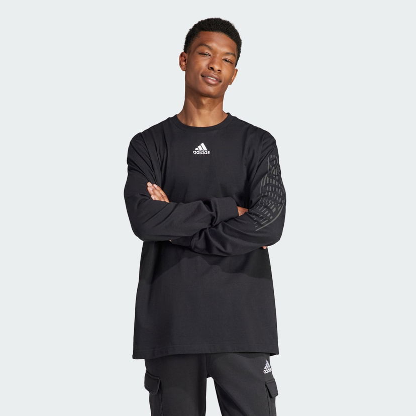 T-shirt adidas Performance Sportswear Brand Love Long Sleeve T-Shirt Svart | II3447